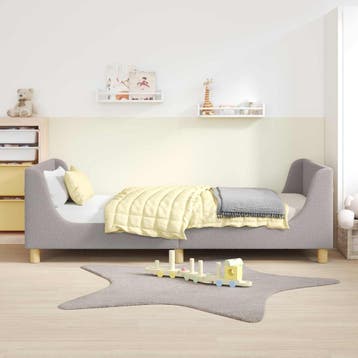 vidaXL Kinderen bedframe met hoofdboard Lichtgrijs 90x190 cm, Verzenden
