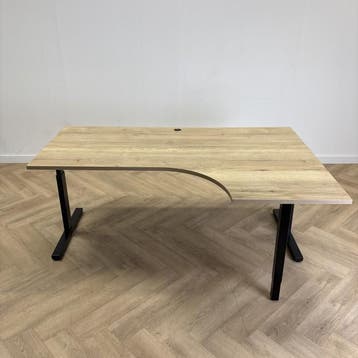 hoekbureau (rechts) 180x120 cm + kabeldoorvoer,  natuur