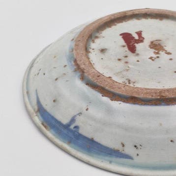 Chinois ancien Porcelaine bleue et blanche Plat décoré de
