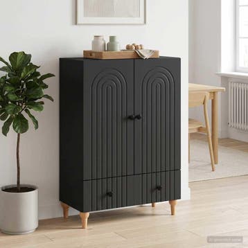 vidaXL Dressoir Zwart 66 x 34,5 x 95 cm Bewerkt hout, Verzenden