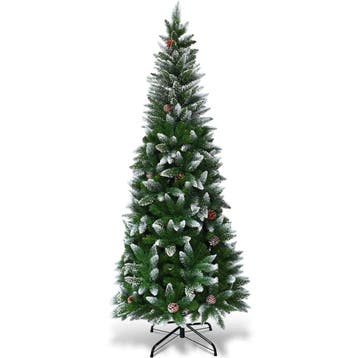 2dekans | Coast Besneeuwde Slim Kunstkerstboom Groen/Wit –, Ophalen of Verzenden