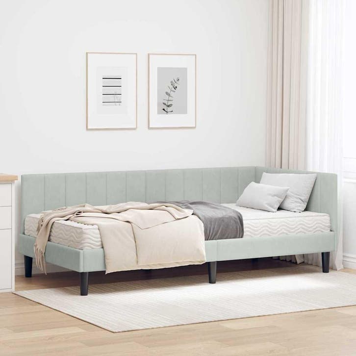 vidaXL Hoekbedframe met Matras met hoofdeinde 2 pcs, Huis en Inrichting, Slaapkamer | Bedden, Nieuw, Verzenden
