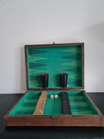 Spel - Oude backgammon in unieke houten koffer
