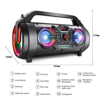 T16 Draadloze Speaker - 30W Luidspreker Wireless Bluetooth, Audio, Tv en Foto, Luidsprekerboxen, Verzenden, Nieuw