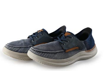Skechers Instappers in maat 45 Blauw, Kleding | Heren, Overige typen, Skechers, Gedragen, Verzenden