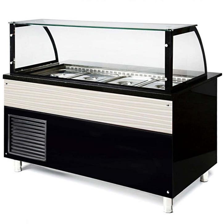 Luxe gekoeld buffet 150 cm | Zwart graniet | Wit | Saladebar, Articles professionnels, Horeca | Équipement de cuisine