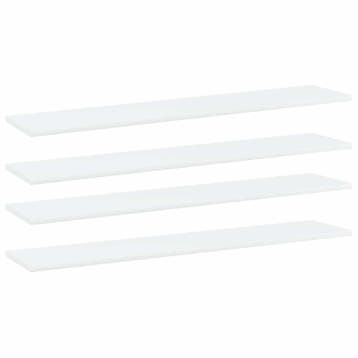 vidaXL Wandschappen 4 st 100x20x1,5 cm bewerkt hout wit, Verzenden, Nieuw