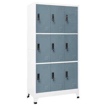 vidaXL Lockerkast 90x45x180 cm staal lichtgrijs en, Verzenden