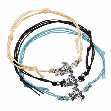 Fako Bijoux - Enkelbandjes - Schildpad - Set - 3 Kleuren, Bijoux, Sacs & Beauté, Verzenden