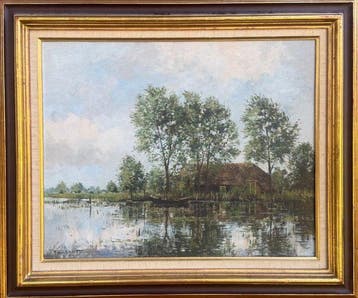 Arie van Noort (1914-2003) - A Dutch Canal Scene