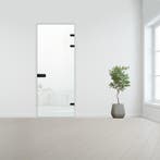 Glazen binnendeur XL voor stomp kozijn zwart beslag-Satijn g, Doe-het-zelf en Bouw, Glas en Ramen, Verzenden, Nieuw