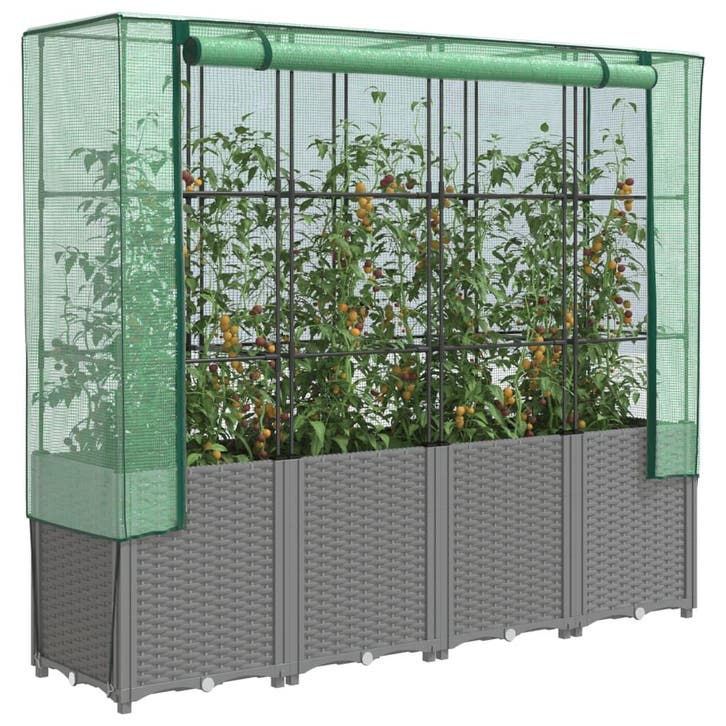 vidaXL Plantenbak verhoogd met kashoes 160x40x153 cm, Tuin en Terras, Bloempotten, Nieuw, Verzenden