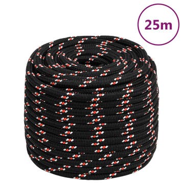vidaXL Boot touw 18 mm 25 m polypropyleen zwart, Verzenden, Nieuw