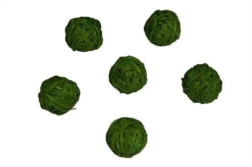 Rotan Stro Bal Appelgroen dia 4 cm 15 stuks, Maison & Meubles, Accessoires pour la Maison | Plantes & Fleurs artificielles