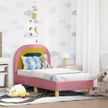 vidaXL Peuterbedframe met hoofdboard Roze 70 x 140 cm, Verzenden, Nieuw