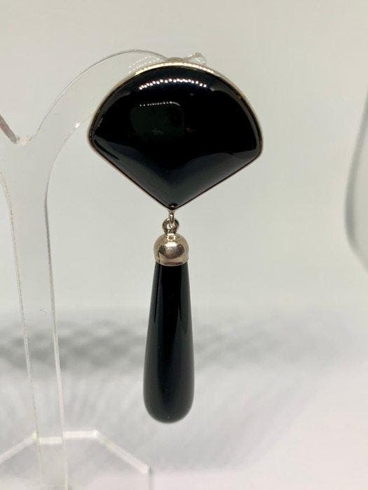 Onyx - Zilver - Oorbellen - Argento e Onice, Collections, Minéraux & Fossiles