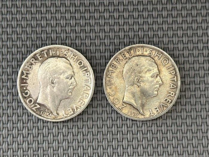 Albanië. Zog I. 1 Frang Ar 2x 1935/1937 (Zonder, Timbres & Monnaies, Monnaies | Europe | Monnaies non-euro