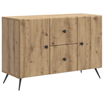 vidaXL Dressoir Artisanaal eiken 89 x 34,5 x 60 cm Bewerkt, Verzenden, Nieuw
