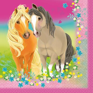 Servetten Paarden 2 Laags 33cm 20st, Verzenden
