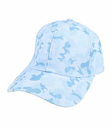 Cap Pet - Verstelbaar - Camouflageprint - One Size - Blauw, Nieuw