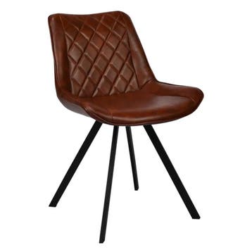 Stoelen | TES DIAMOND | Kunstleer/Metaal | Brown | Zwarte, Verzenden