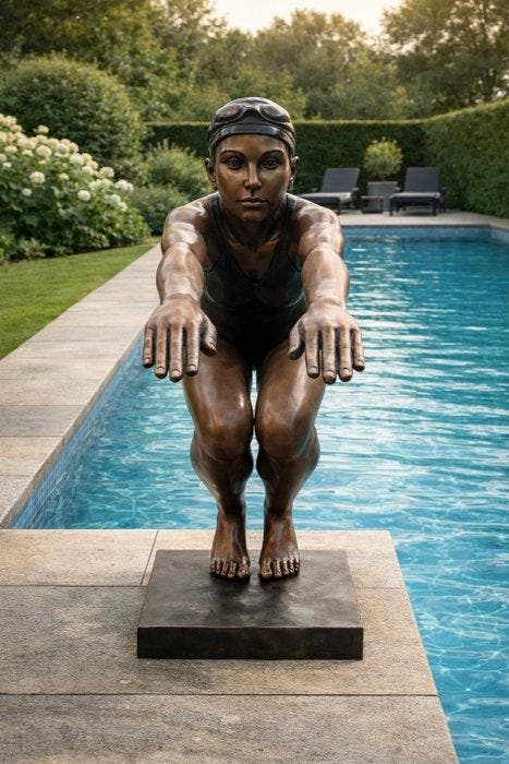 Lilly - (XX) - Sculptuuur voor buiten, Bronzen sculptuur –, Antiek en Kunst, Curiosa en Brocante