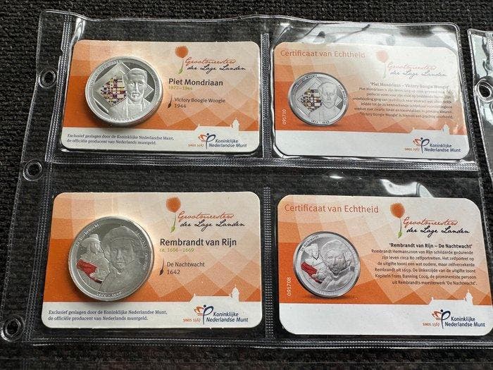 Nederland. Coincards Grootmeesters der Lage Landen (12x), Postzegels en Munten, Munten | Nederland