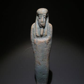 Oud-Egyptisch Faience Shabti. 11 cm hoog. 30e Dynastie,, Verzamelen