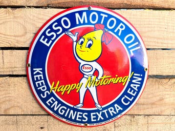 Esso Keeps engines extra clean vintage emaille bord, Verzamelen, Verzenden, Nieuw