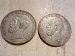 Roumanie. Carol I. Lot of 2 coins: 5 Lei 1880/1881 (Sans