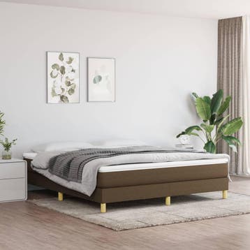 vidaXL Boxspring bed stof donkerbruin 160x200 cm, Verzenden, Nieuw