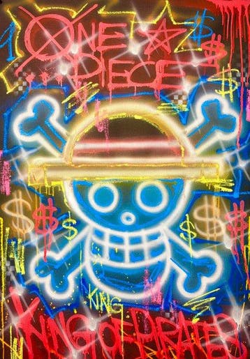 Outside313 - One Piece jolly roger - Neon black edition