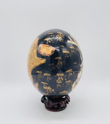 Struisvogel Ei - Genus Struthio - 17 cm - 11 cm - 11 cm-, Antiek en Kunst