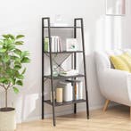 vidaXL Opbergmeubel met 4 schappen 56x35x140 cm zwart, Verzenden