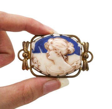Opaline uranifère - Broche - Broche camée Art Nouveau, Antiek en Kunst