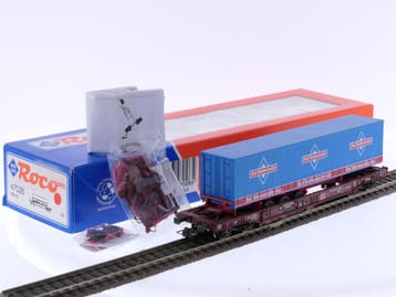 Schaal H0 Roco 47026 containerwagen Sdkms 707 Bad Reiche..., Gelijkstroom, Overige typen, Ophalen of Verzenden, Zo goed als nieuw