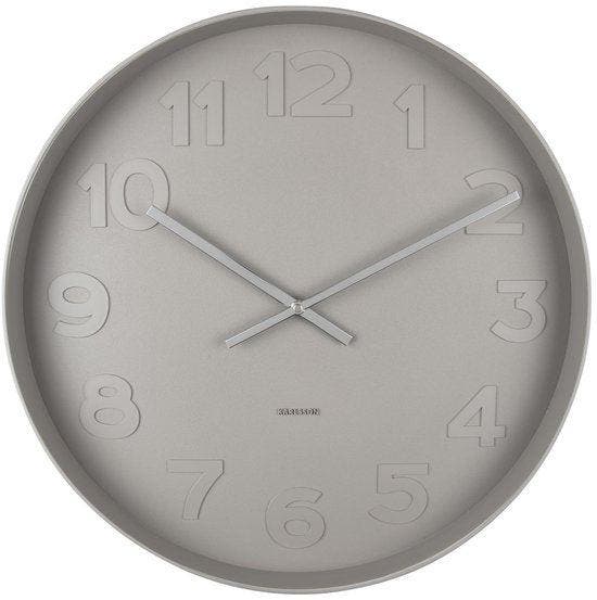 2dekans | Karlsson Wandklok Mr. Grey - Grijs - Ø51cm -, Maison & Meubles, Accessoires pour la Maison | Horloges, Enlèvement ou Envoi