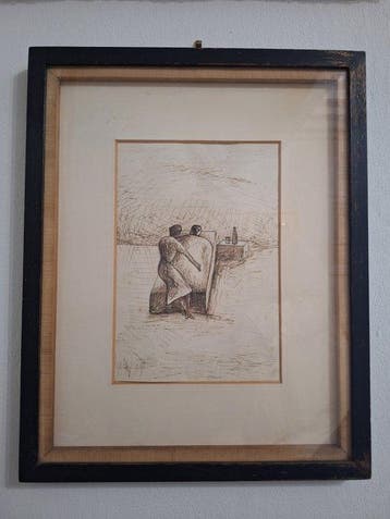 Ottone Rosai (1895-1957) - Infermiera e uomo malato a letto