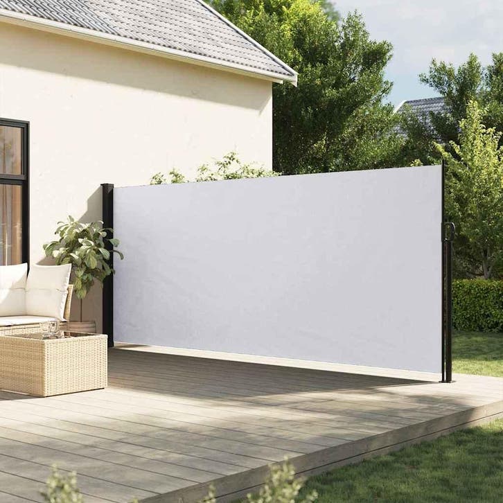 vidaXL Windscherm uittrekbaar 160x600 cm wit, Tuin en Terras, Parasols, Nieuw, Verzenden