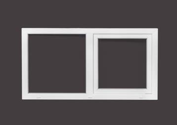 PVC raam draaikiep-vast b150xh80 cm Wit, Ophalen of Verzenden