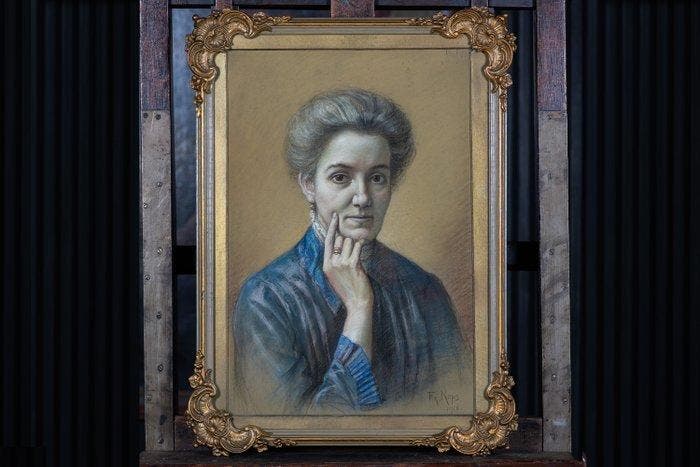 Frans Kops (1873–1951) - Portret van een Dame (No Reserve), Antiquités & Art, Art | Peinture | Classique