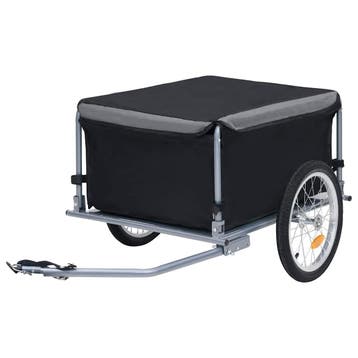 vidaXL Fietstrailer 65 kg zwart en grijs, Fietsen en Brommers, Verzenden, Nieuw