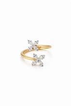 Bague de cocktail - 18 carats Or jaune, Platine rhodié -