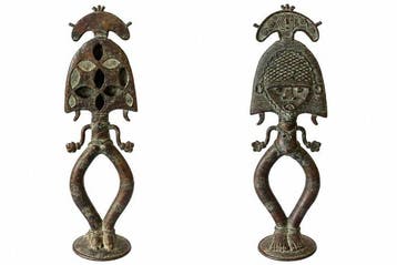 Ambachtelijk bronzen beeldhouwwerk in de stijl van de, Antiek en Kunst