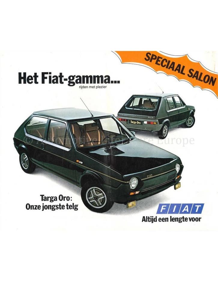 1980 FIAT PROGRAMMA BROCHURE NEDERLANDS, Livres, Autos | Brochures & Magazines