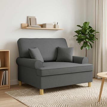 vidaXL XXL fauteuil met kussens Donkergrijs Stof, Verzenden, Nieuw