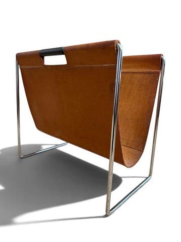 Van Elderen / Brabantia - Porte-revues - Cuir, Bois, Acier
