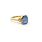 Ring - 14 karaat Geel goud - 3.72ct. tw. Saffier - Diamant, Nieuw