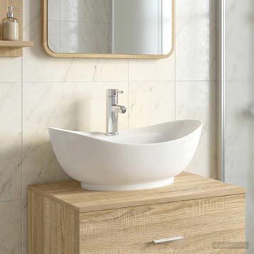 vidaXL Badkamerwastafel met kraan en afvoer Chroom 59 x 35 x, Verzenden, Nieuw