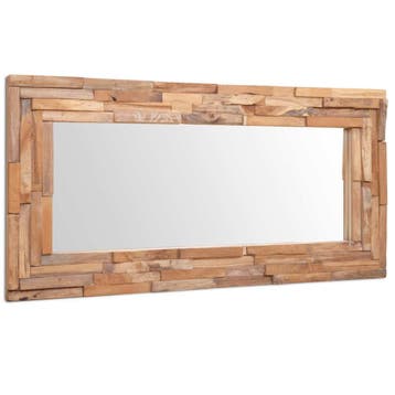vidaXL Decoratieve spiegel rechthoekig 120x60 cm teakhout, Huis en Inrichting, Woonaccessoires | Spiegels, Verzenden, Nieuw